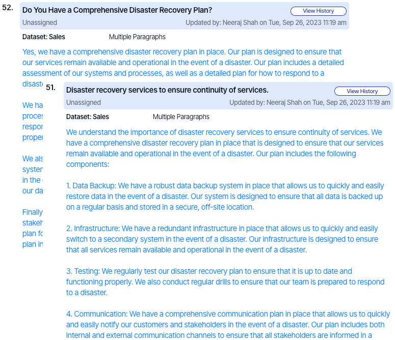 Security Questionnaires